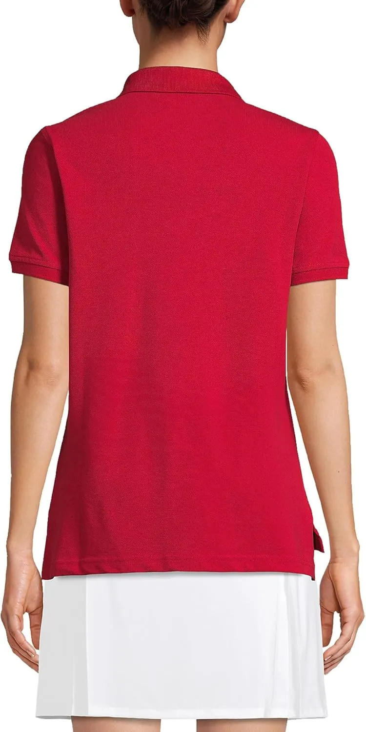 Lands' End Women's Mesh Cotton Short Sleeve Polo Shirt