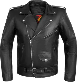 Leather Jacket Men Motorcycle Jacket Black Leather Jacket Brando Racer Biker Retro Jacket 100% Genuine Cowhide Leather