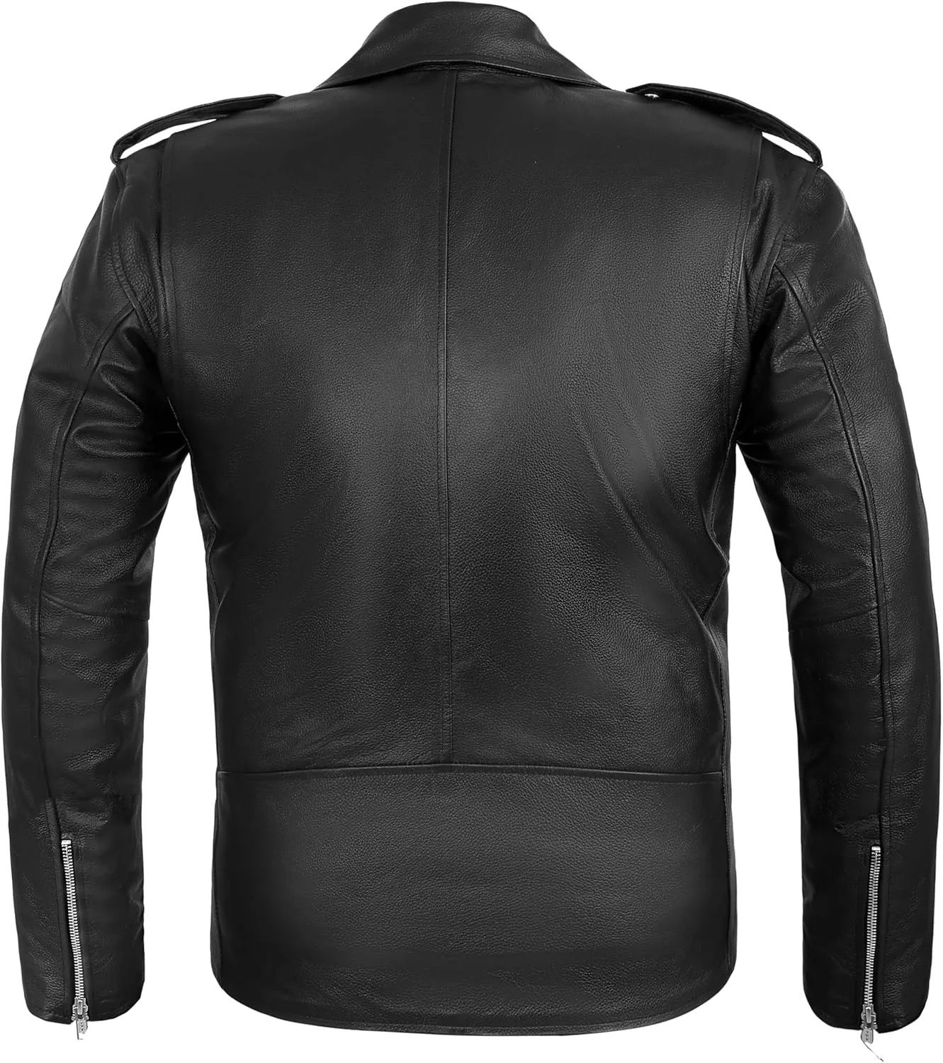 Leather Jacket Men Motorcycle Jacket Black Leather Jacket Brando Racer Biker Retro Jacket 100% Genuine Cowhide Leather