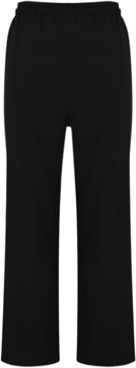 Linen Pants Women Summer Drawstring High Waist Straight Leg Pants Casual Dressy Work Pants Vacation Beach Trousers Pockets