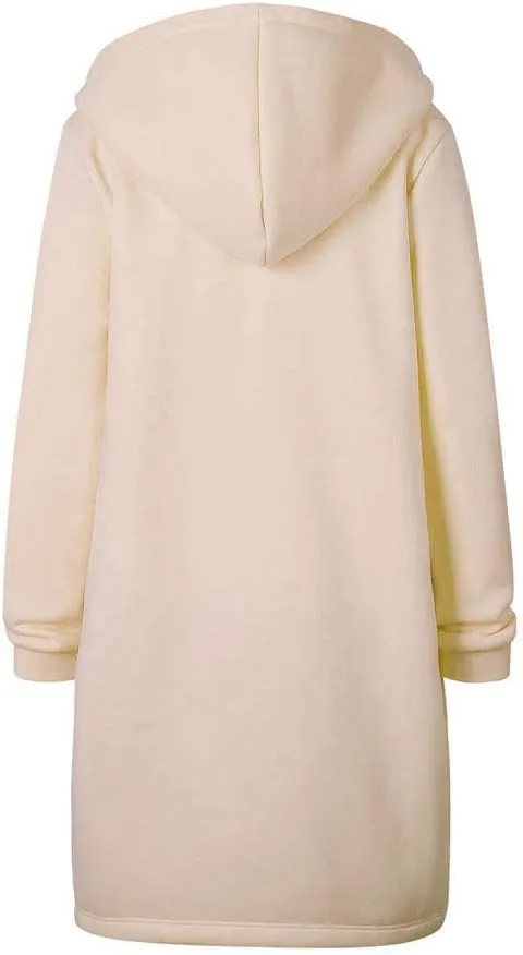 Long Hoodie for Women 2024 Casual Zip Up Drawstring Fleece Sweatshirt Oversized Jackets Coat Lightweight Fall Clothes