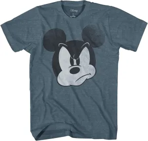Mad Mickey Mouse Distressed Design T-Shirt for Adults