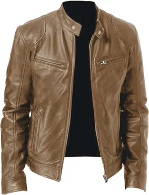 Maiyifu-GJ Men's Leather Jackets Stand Collar Slim Fit Faux Leather Jacket Casual Lightweight Motorcycle Biker Coat Outerwear