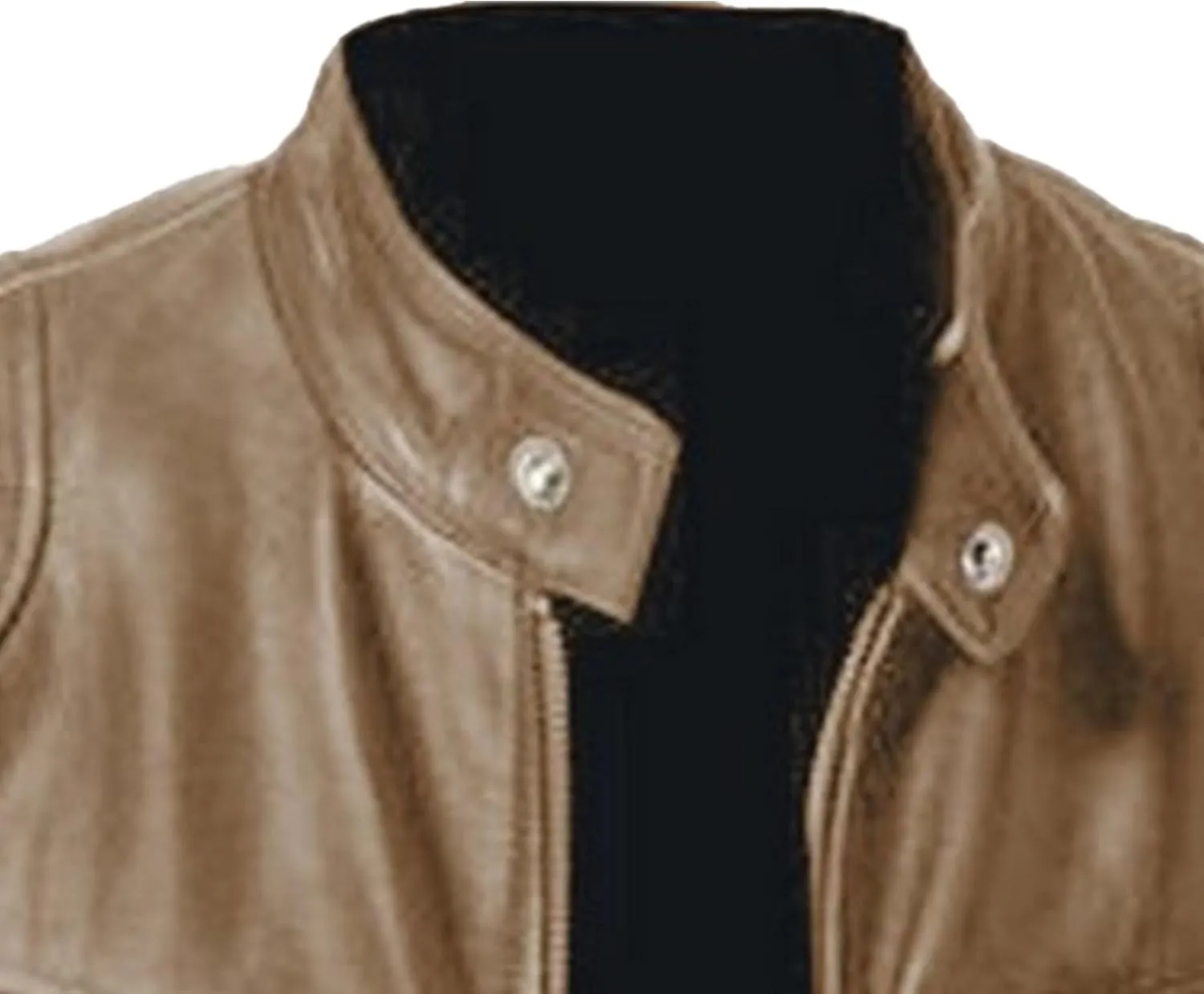 Maiyifu-GJ Men's Leather Jackets Stand Collar Slim Fit Faux Leather Jacket Casual Lightweight Motorcycle Biker Coat Outerwear