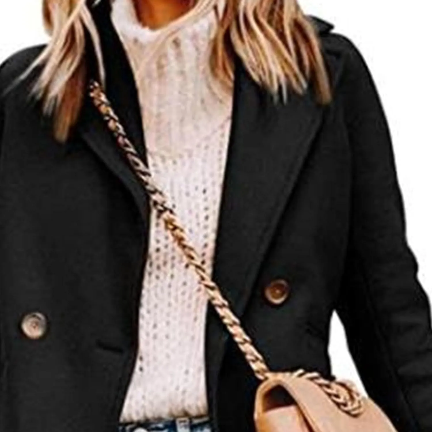 Maiyifu-GJ Womens Notched Lapel Mid Long Trench Coat Double Breasted Wool Blend Coat Winter Casual Long Jackets