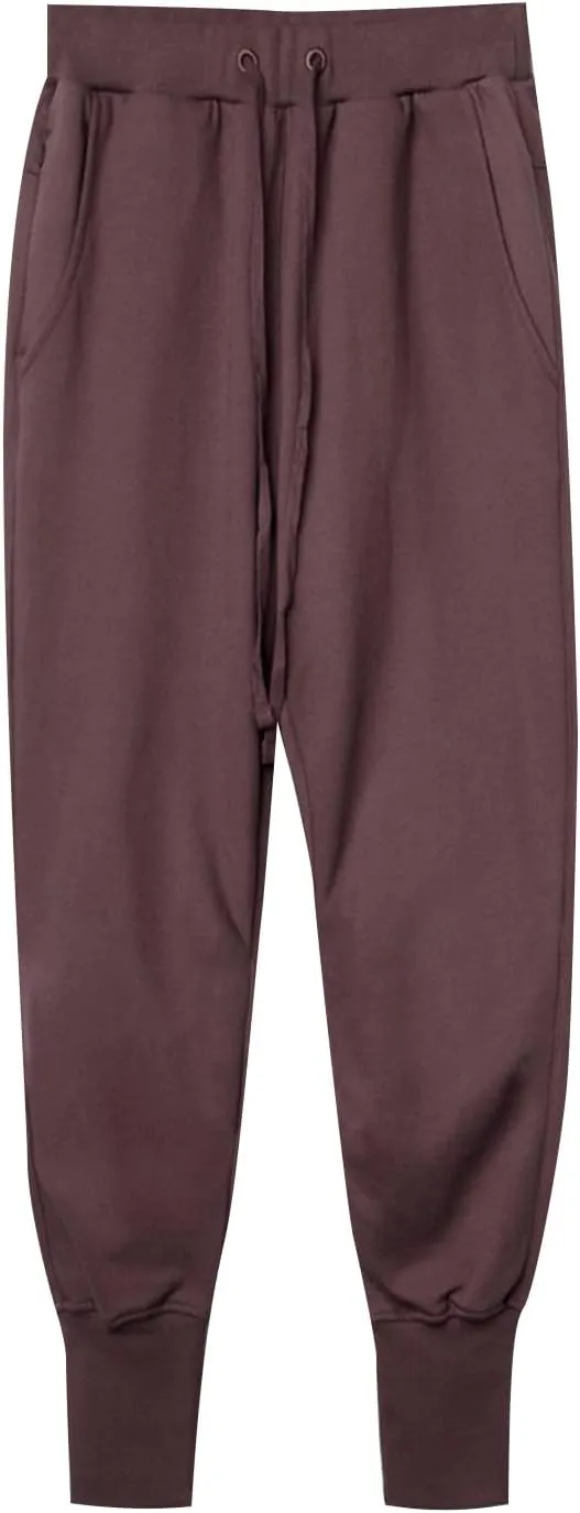 Mens Casual Pants with Pockets Chinos Pants Men Slim Fit Bound Feet Drawstring Elastic Waist Solid Color Sweatpants Trouser