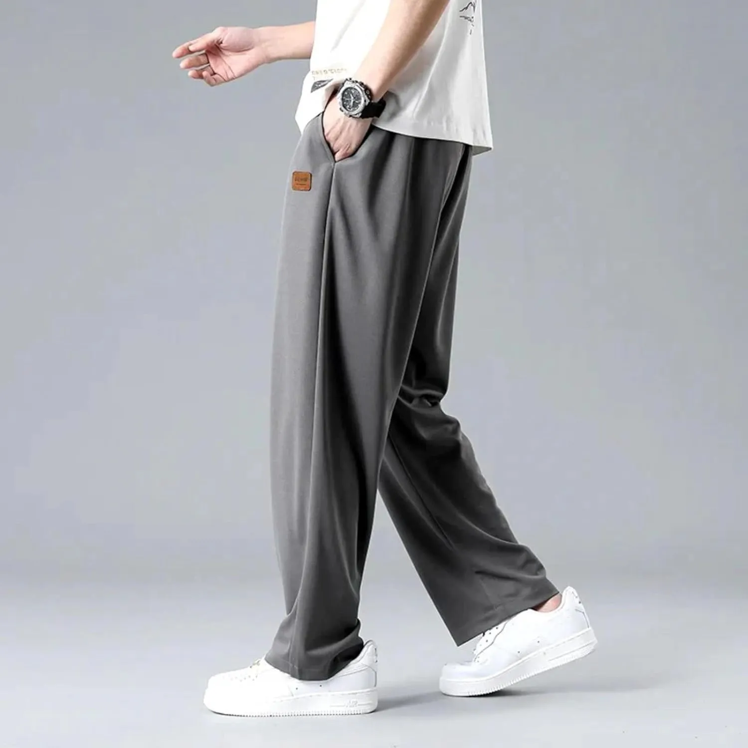 Men's Combat Cargo Pants Casual Linen Stretch Elastic Waist Pant Sweatpants Joggers Loose Training Gym Running