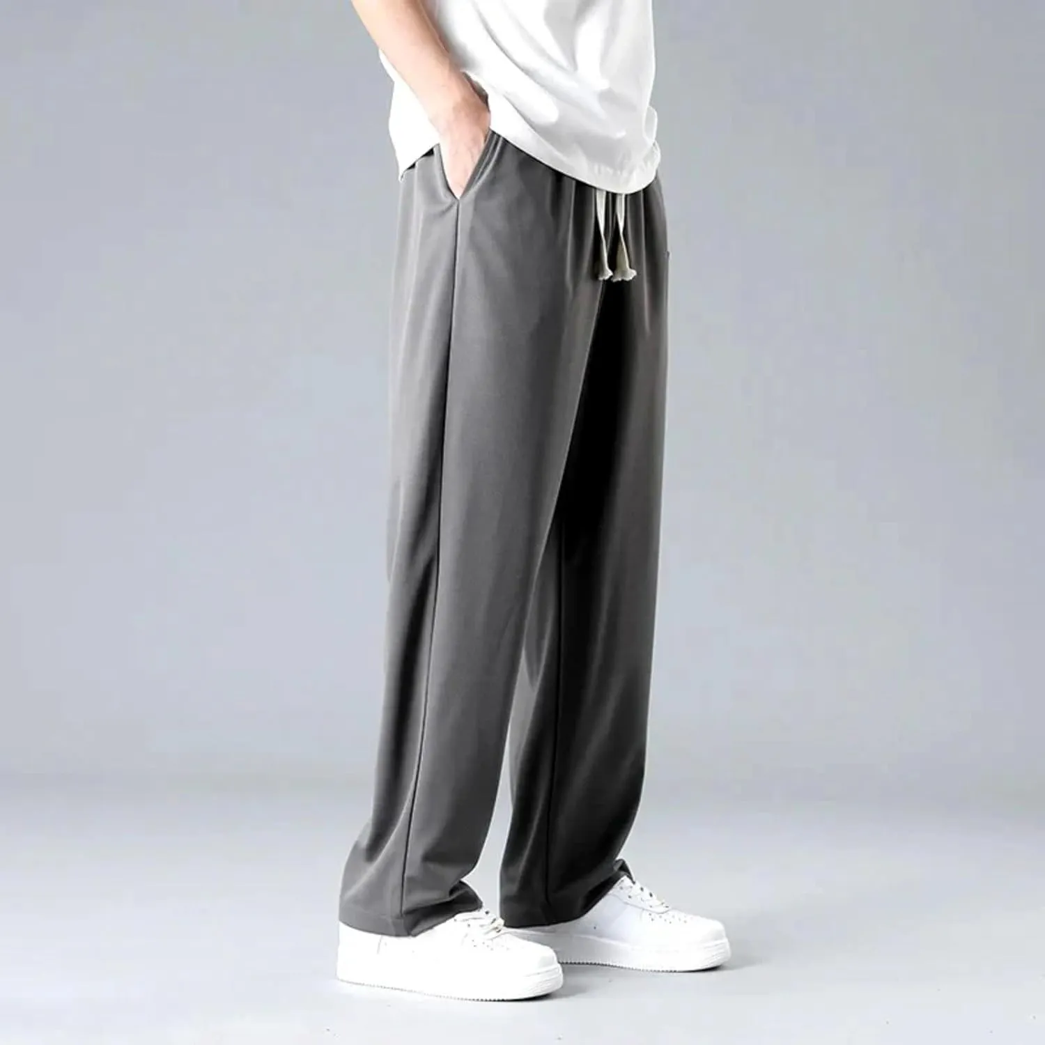Men's Combat Cargo Pants Casual Linen Stretch Elastic Waist Pant Sweatpants Joggers Loose Training Gym Running
