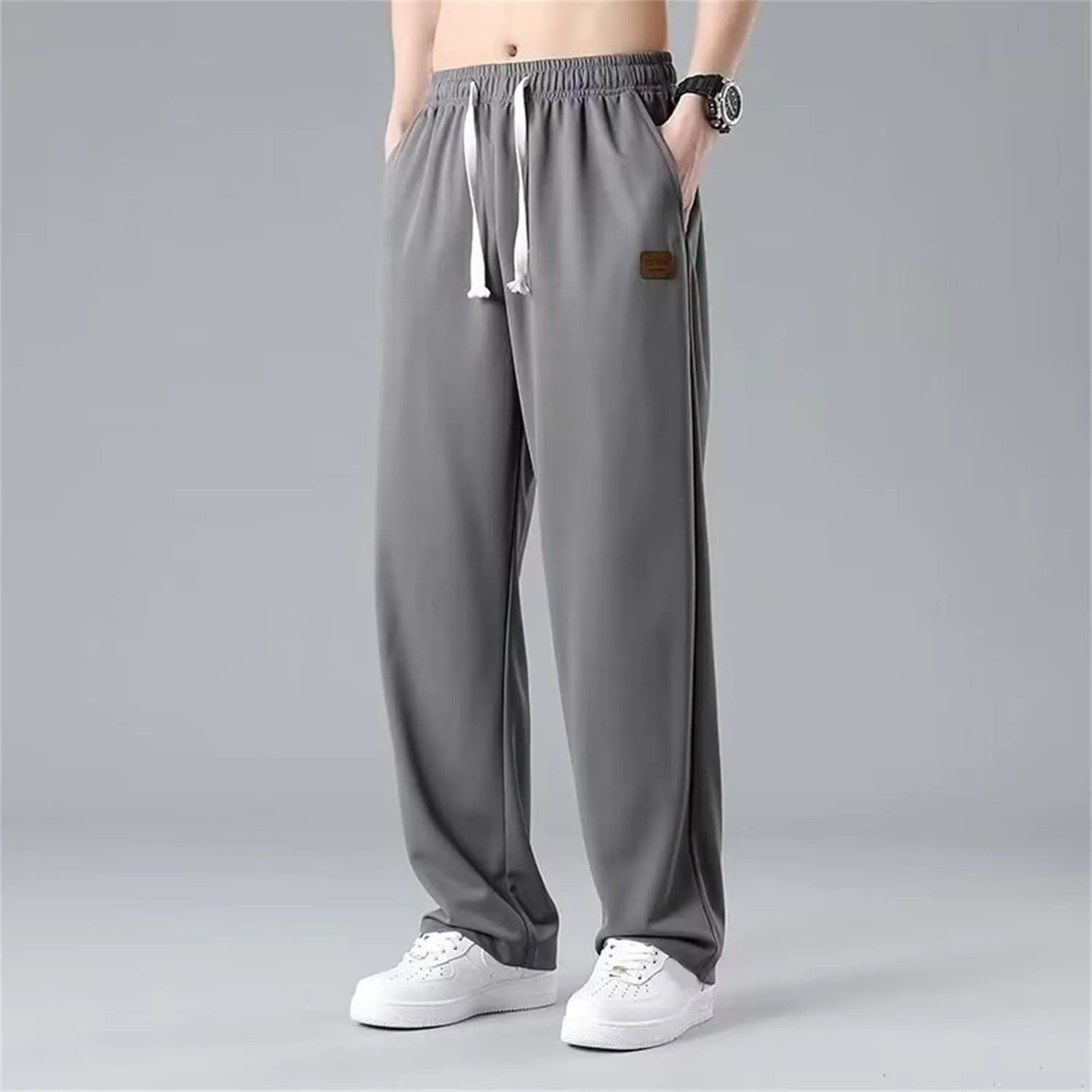 Men's Combat Cargo Pants Casual Linen Stretch Elastic Waist Pant Sweatpants Joggers Loose Training Gym Running