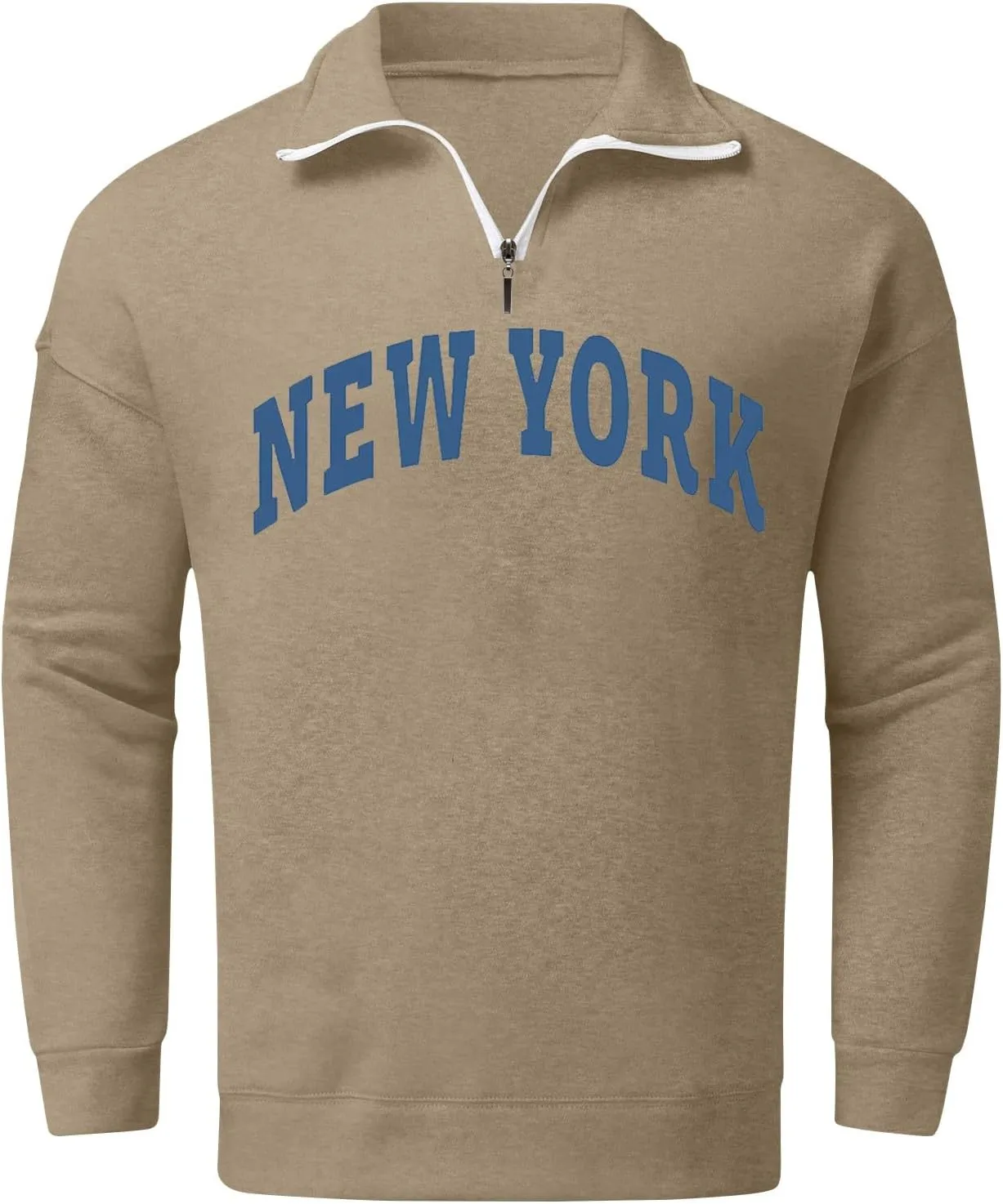 Men's Letter Graphic Print Pullover Crewneck New York Sweatshirt Casual Long Sleeve Tops Oversized Streetwear
