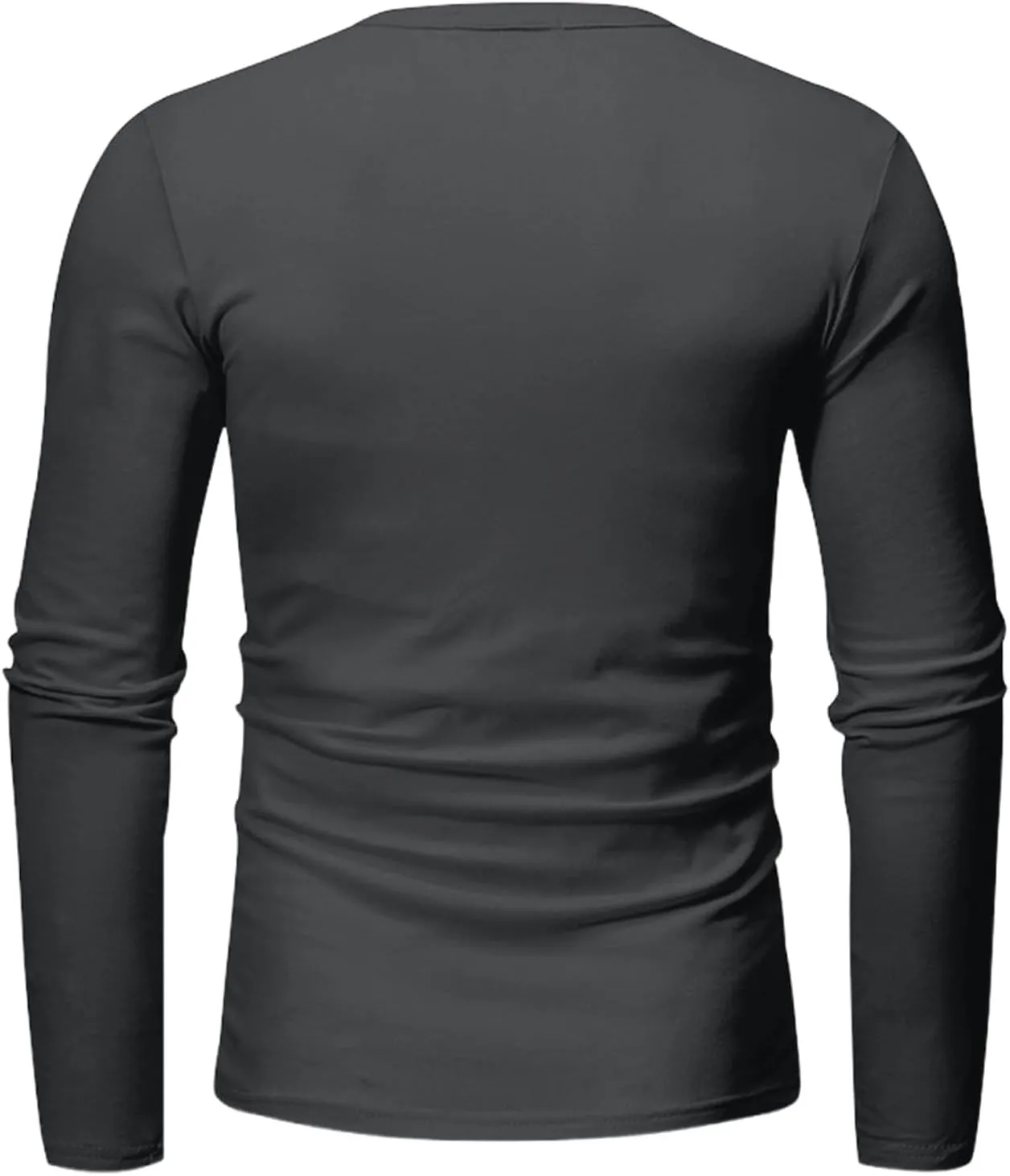 Men's Long Sleeve V-Neck T-Shirt, Soft Cotton, Slim Fit, Casual Wear, Burgundy, Stylish and Comfortable Design