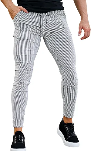 Mens Modern Stretch Wrinkle Resistant Chino Pants Slim Fit Skinny Long Pants Casual Business Golf Dress Pants Taped Pants