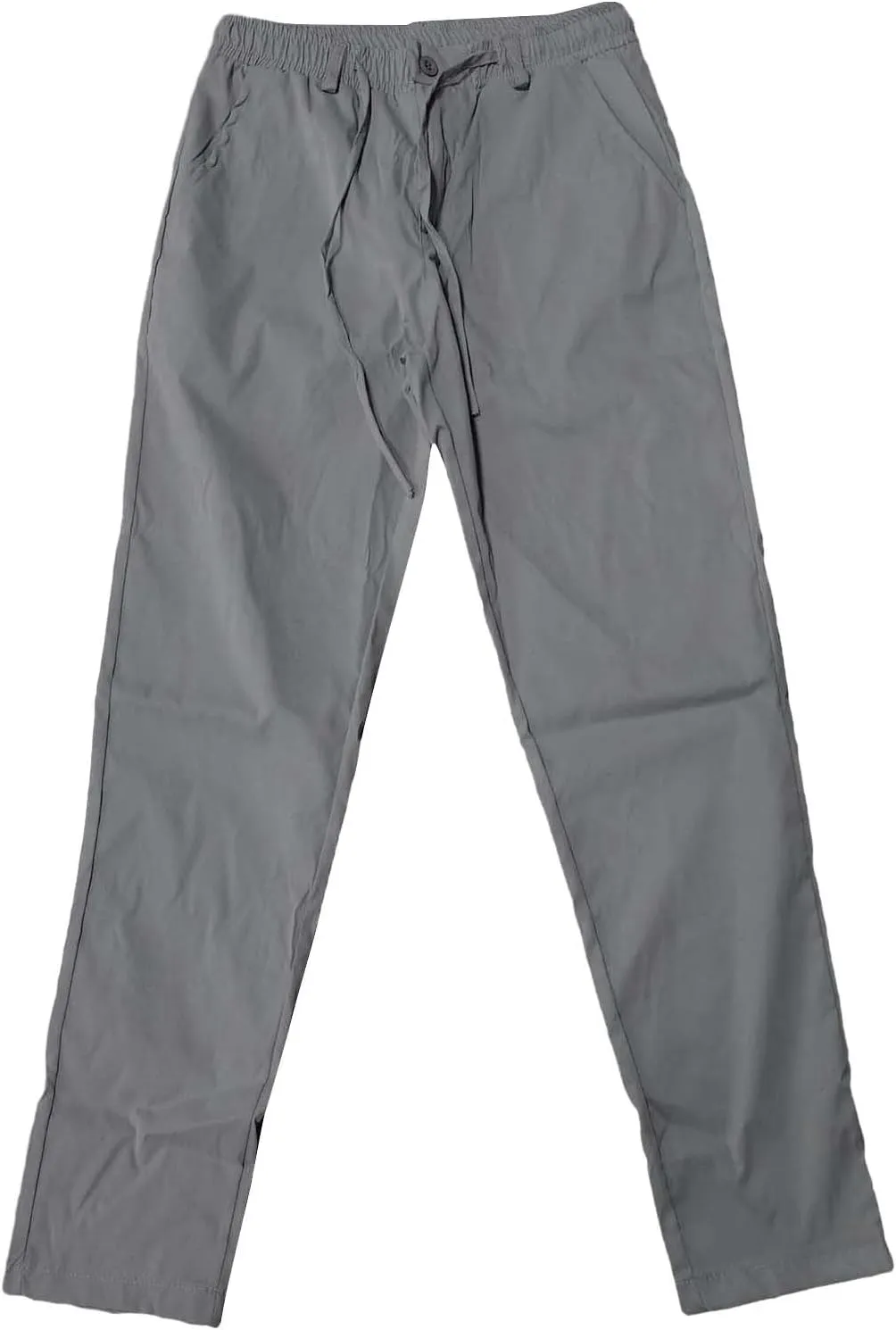 Mens Slim Fit Stretchy Casual Pants with Drawstrings Breathable Tapered Chino Pants for Work Flat Front Casual Golf Pant