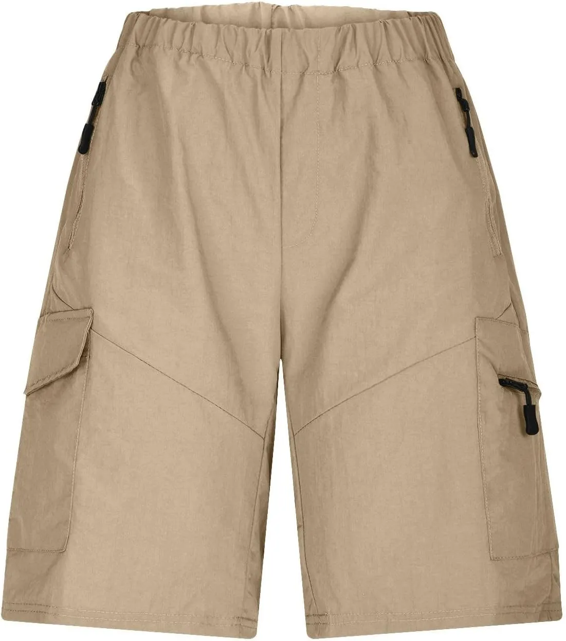 Mens Summer Sports Shorts Expandable Waisted Lightweight Quick Drying Casual Capri Pants Solid Combat Jogger Running Shorts