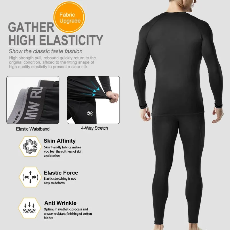 Men’s Thermal Underwear Suit , Wicking Long Johns Quick Dry  Sport  Set MEETWEE