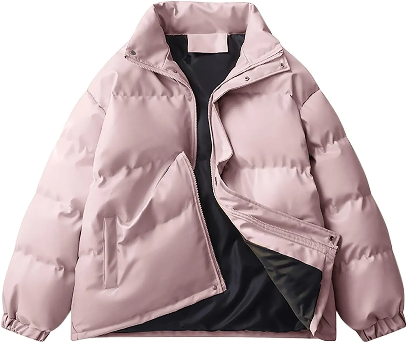 Mens Winter Coats Warm Puffy Jacket Full Zip Puffer Jacket Down Jacket for Men Quilted Insulated Jacket