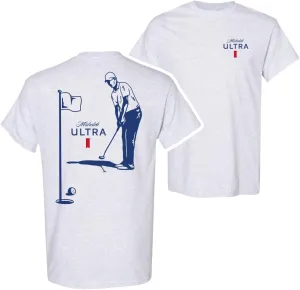 Michelob Ultra Golfing Front and Back Print T-Shirt