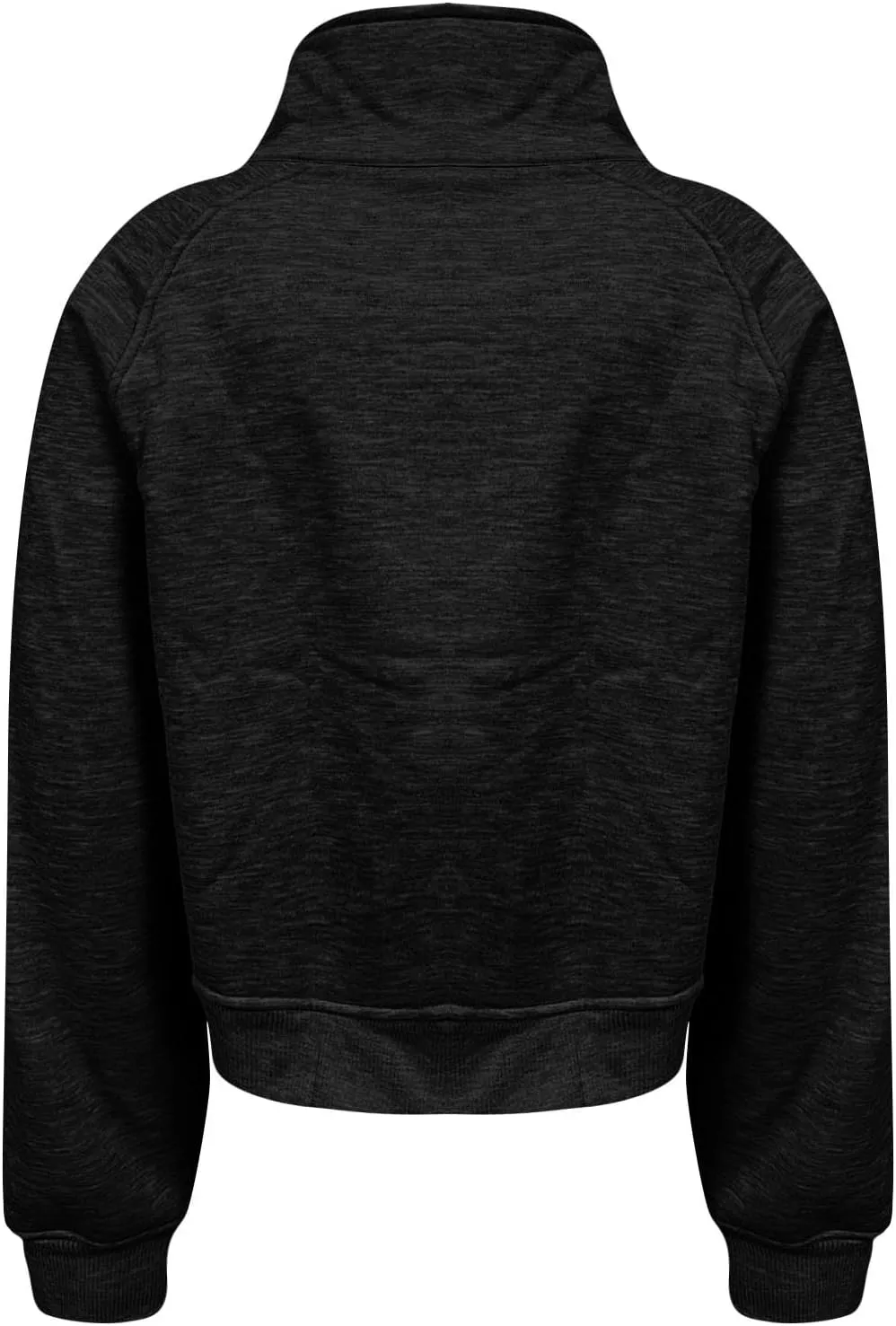 midelxp Womens Cropped Zip Up Hoodie Casual Fleece Stand Collar Sweatshirt Loose Quarter Zip Long Sleeve Pullover Sports Top