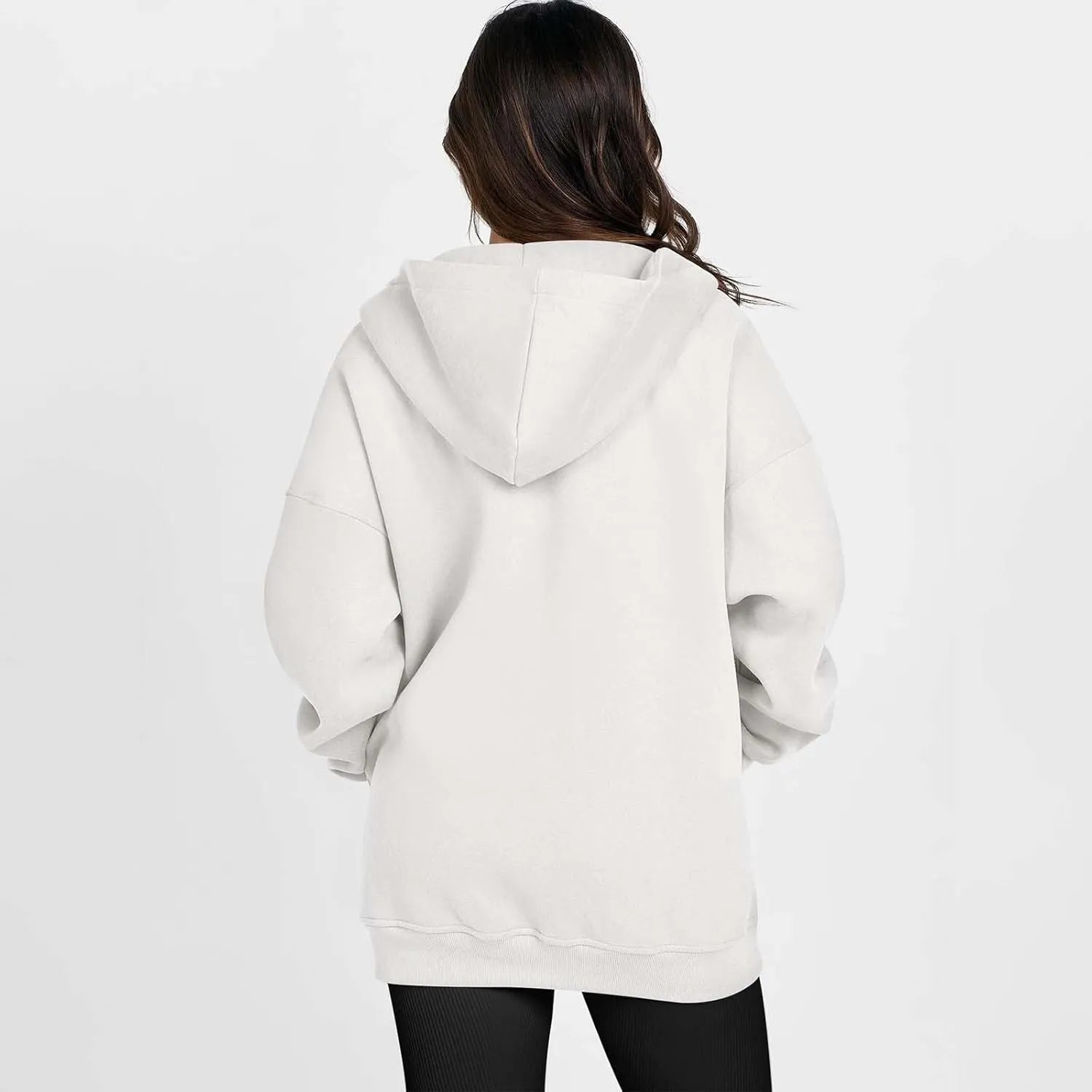 MRGIINRI Womens Zip Up Hoodies 2024 Fall Trendy Oversized Sweatshirts Long Sleeve Fleece Jackets Coat Workout Y2K Outfits