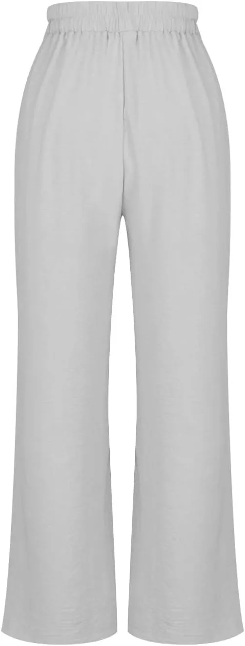 NaRHbrg Wide Leg Pants for Women High Waist Casual Long Palazzo Pants Work Business Casual Dress Pants Work Office Trousers