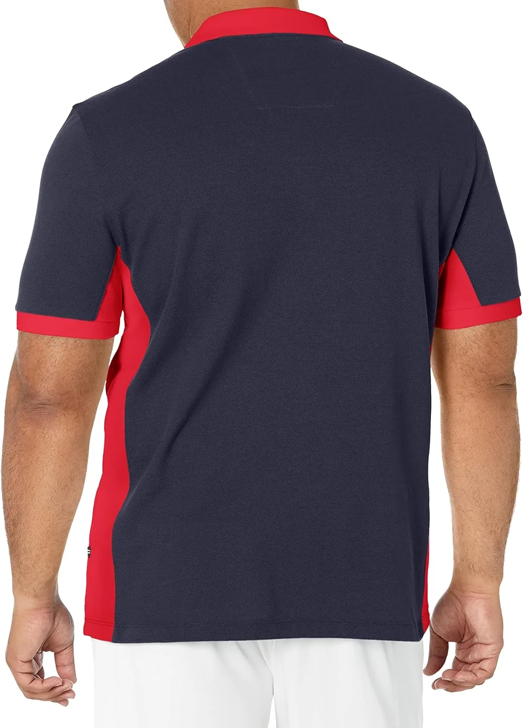Nautica Men's Short Sleeve Color Block Performance Pique Polo Shirt