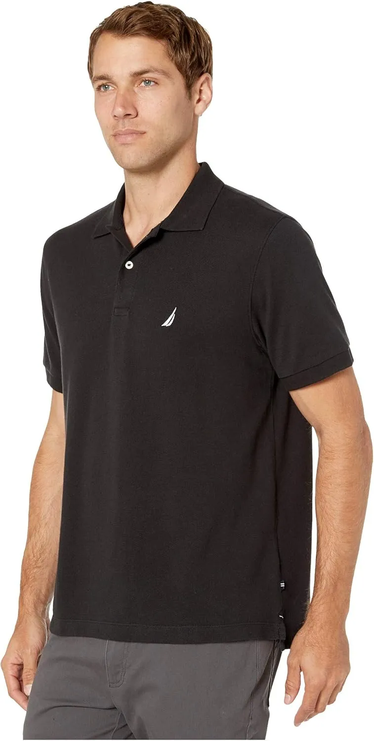 Nautica Men's Short Sleeve Solid Cotton Pique Polo Shirt