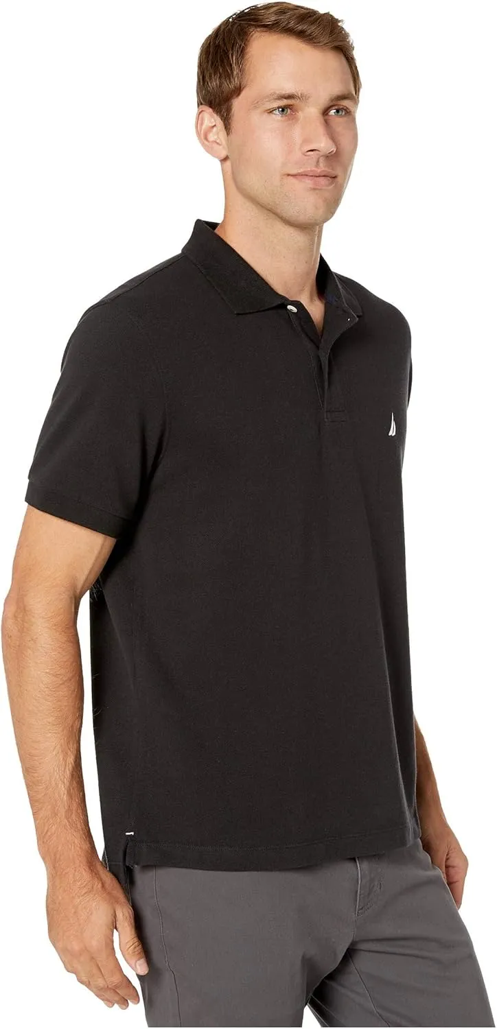 Nautica Men's Short Sleeve Solid Cotton Pique Polo Shirt