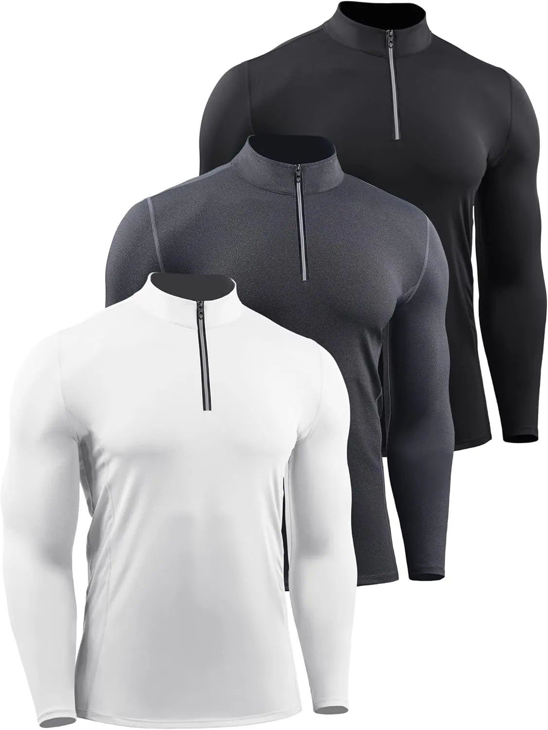 NELEUS Men's 3 Pack Athletic Compression Shirt Running Shirts