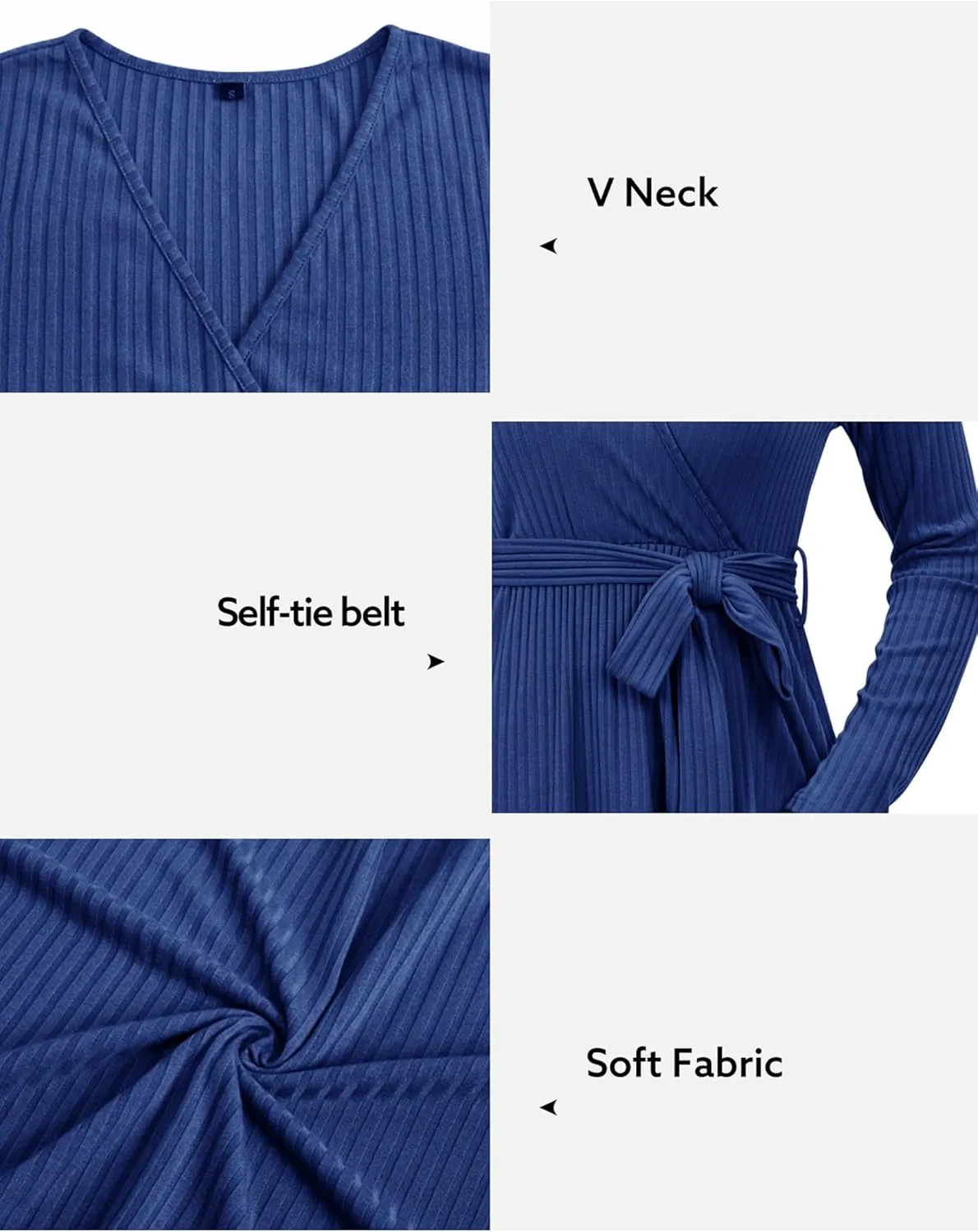Newshows Womens 2024 Fall Sweater Dress Long Sleeve Business Casual Outfits V Neck Ribbed Knit Belt Trendy with Pockets