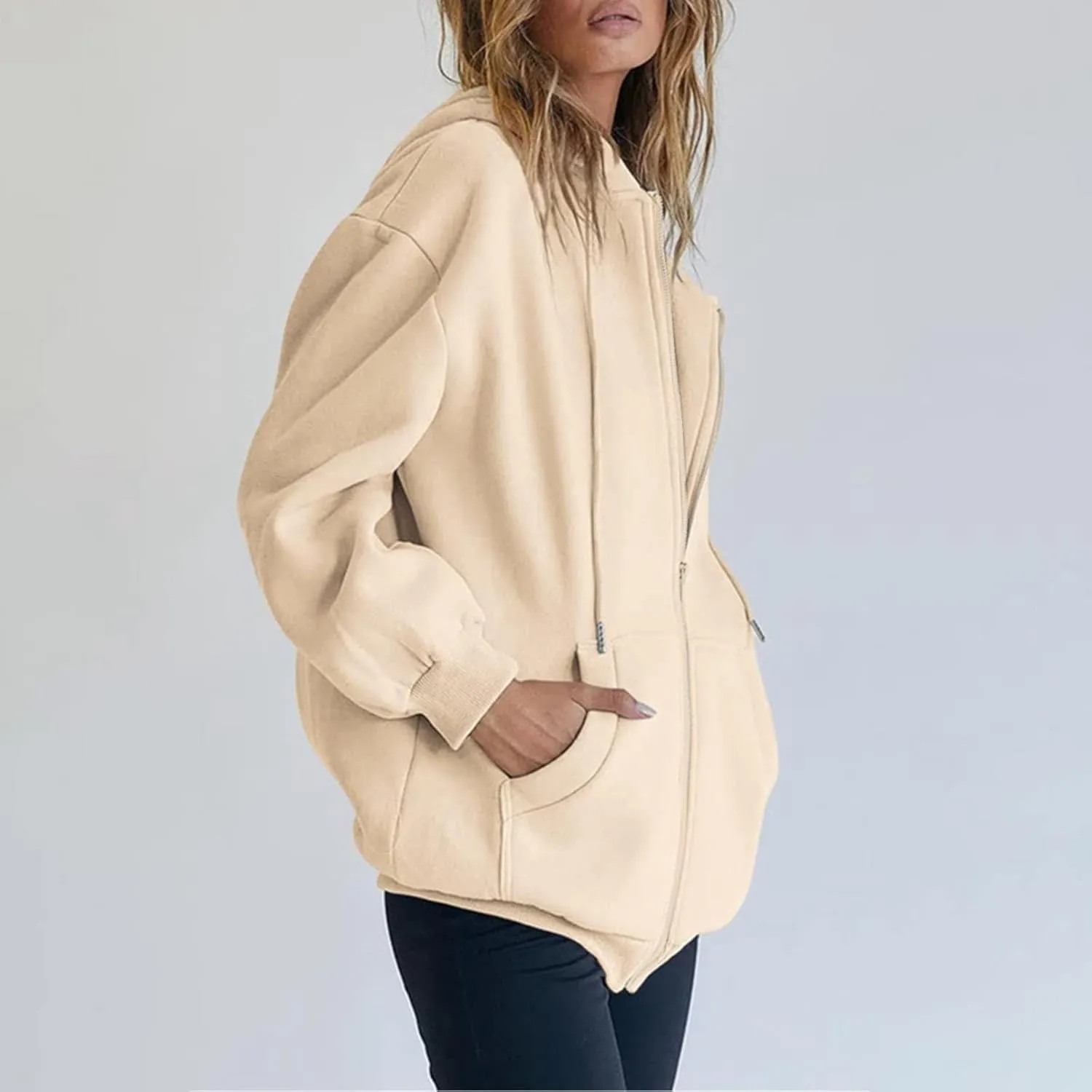 NREALY womens fall fashion 2024 fall tops for women 2024 comfort hoodie womens oversized hoodie