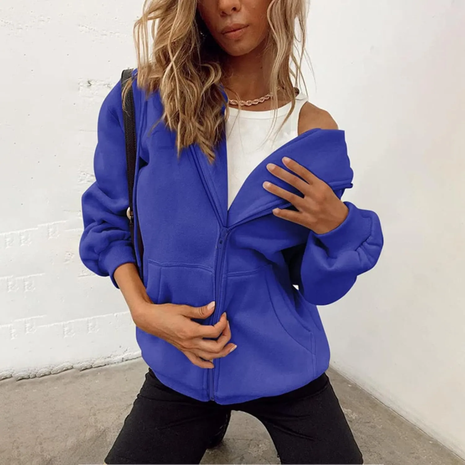 NREALY womens fall fashion 2024 fall tops for women 2024 comfort hoodie womens oversized hoodie