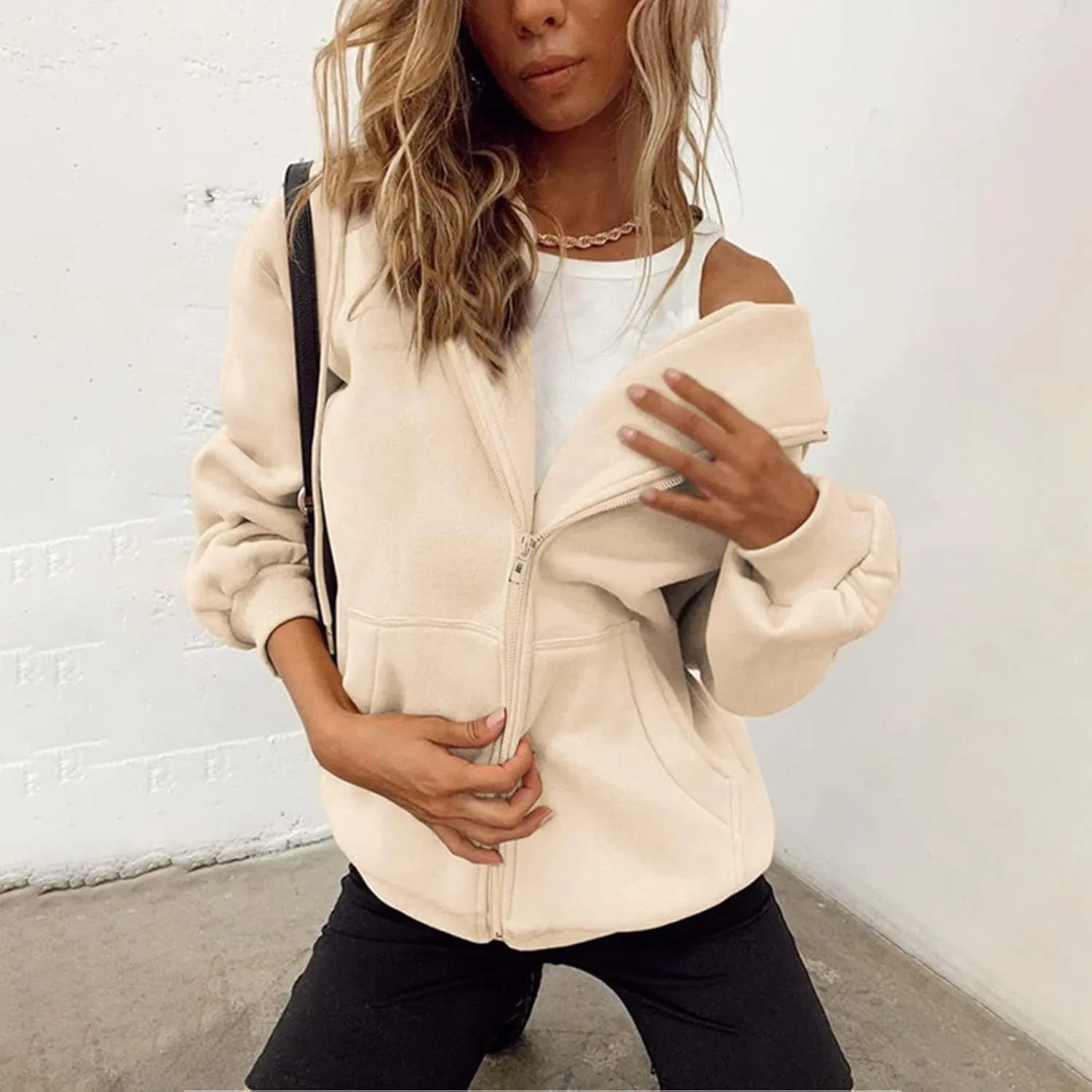 NREALY womens fall fashion 2024 fall tops for women 2024 comfort hoodie womens oversized hoodie