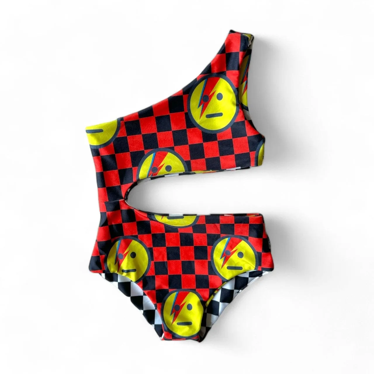 One Shoulder Reversible Swimsuit - Star Man