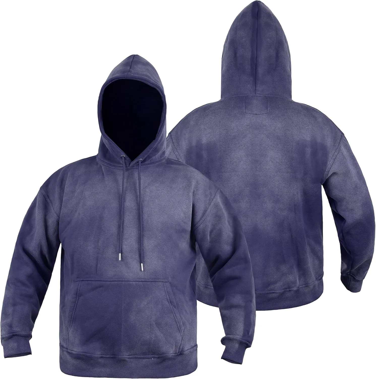 Oversized Hoodie Men Acid Wash Hooded Sweatshirt Baggy 100% Cotton, Soft Fleece Vintage Pullover Streetwear Hoodies
