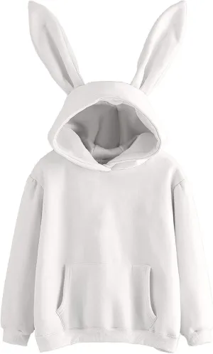 Oversized Hoodies for Teen Girls Cute Bunny Ears Hoodies Kawaii Anime Rabbit Ear Hooded Sweatshirts Teen Girl Clothes Tops