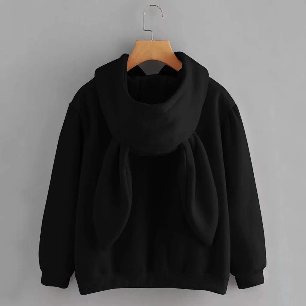 Oversized Hoodies for Teen Girls Cute Bunny Ears Hoodies Kawaii Anime Rabbit Ear Hooded Sweatshirts Teen Girl Clothes Tops