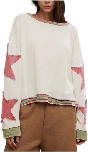 Oversized Sweatshirts For Women Crewneck Long Sleeve Casual Pullover Color Block Hoodie Tops Y2K Fall Clothes