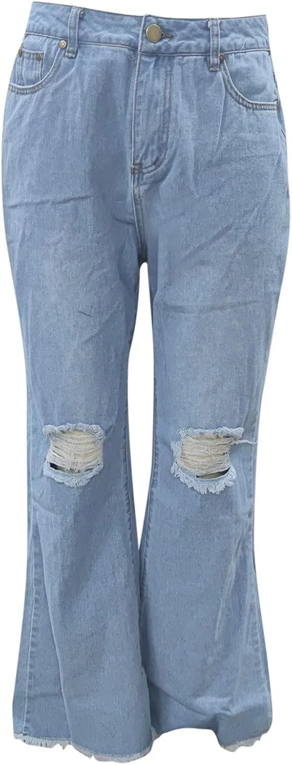 Pants Mid Denim Womens Pants Trousers Casual Waisted Lace Jeans Up Women's Jeans Pants Jeans for Women Trendy Plus