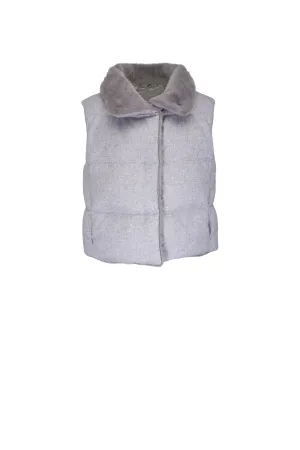 Pearl Grey Cashmere Silk Vest