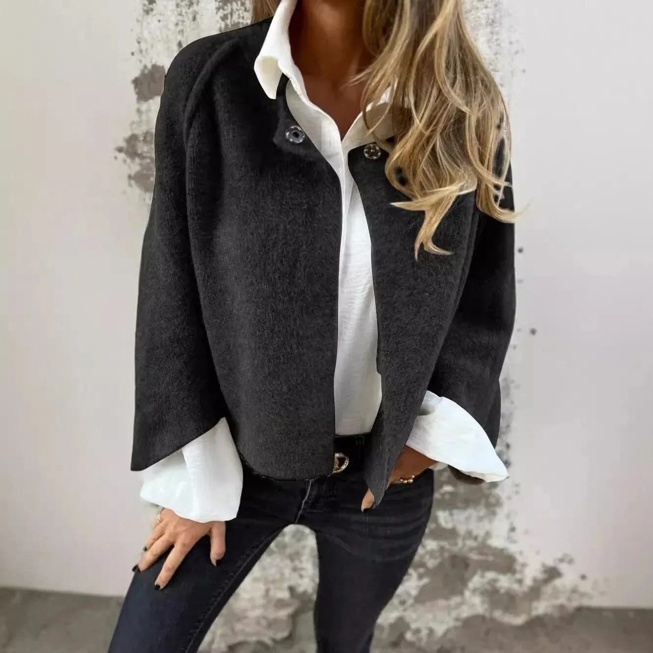 Sadie - Short Fur Jacket with Buttons
