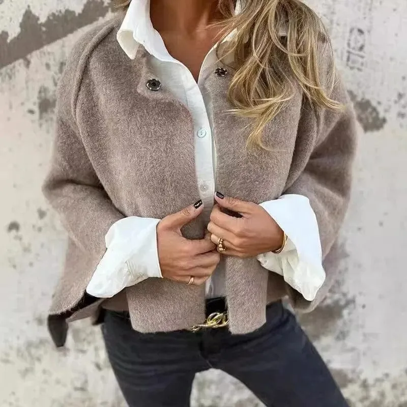Sadie - Short Fur Jacket with Buttons