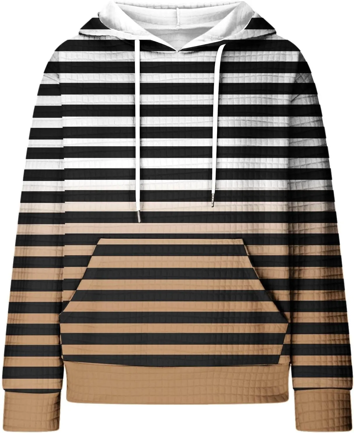 SMIDOW Womens Oversized Hoodies Gradient Color Striped Fall Fashion Pullover Tops Casual Drawstring Hooded Sweatshirts