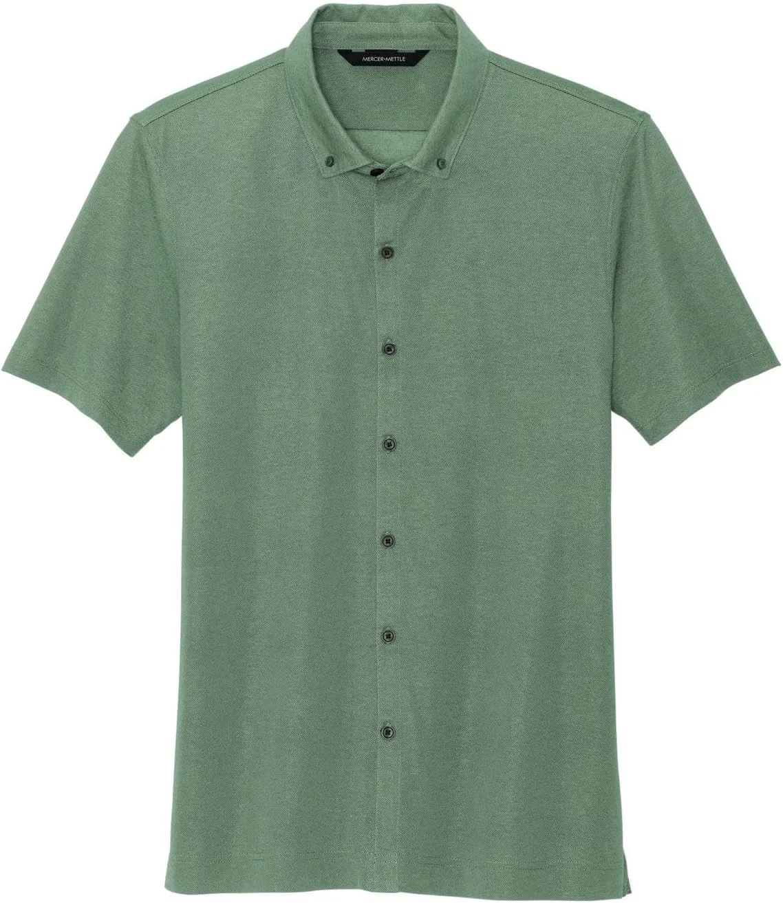 Stretch Pique Moisture Wicking Performance Full-Button Polo Shirt