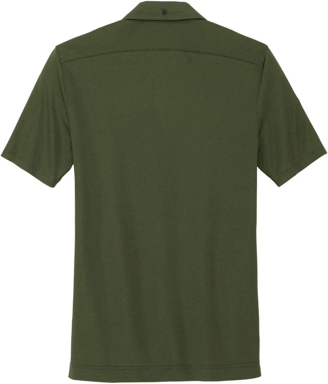 Stretch Pique Moisture Wicking Performance Full-Button Polo Shirt