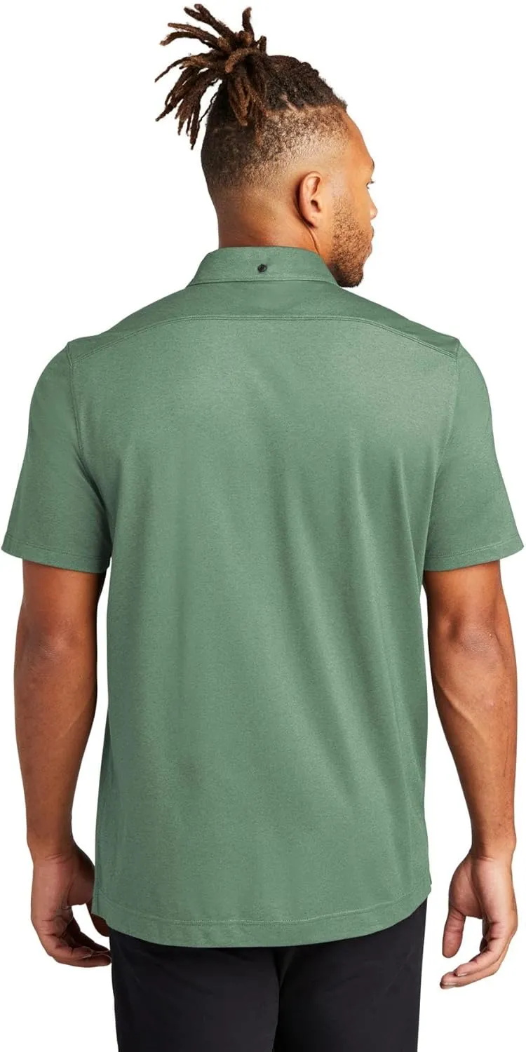 Stretch Pique Moisture Wicking Performance Full-Button Polo Shirt