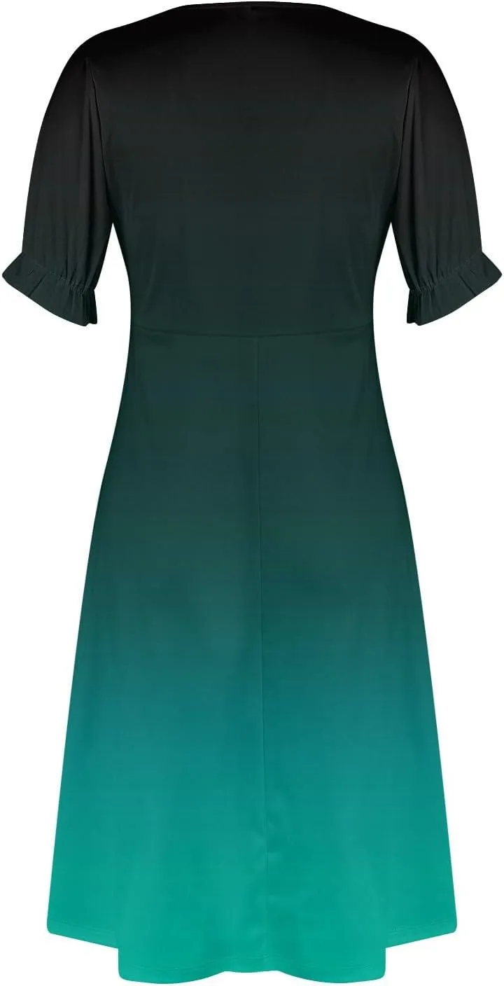 Summer Beach Dresses for Women 2024 Spring Elegant Wrap V Neck Floral Boho Dress Flowy Ruched Hawaiian Maxi Dress