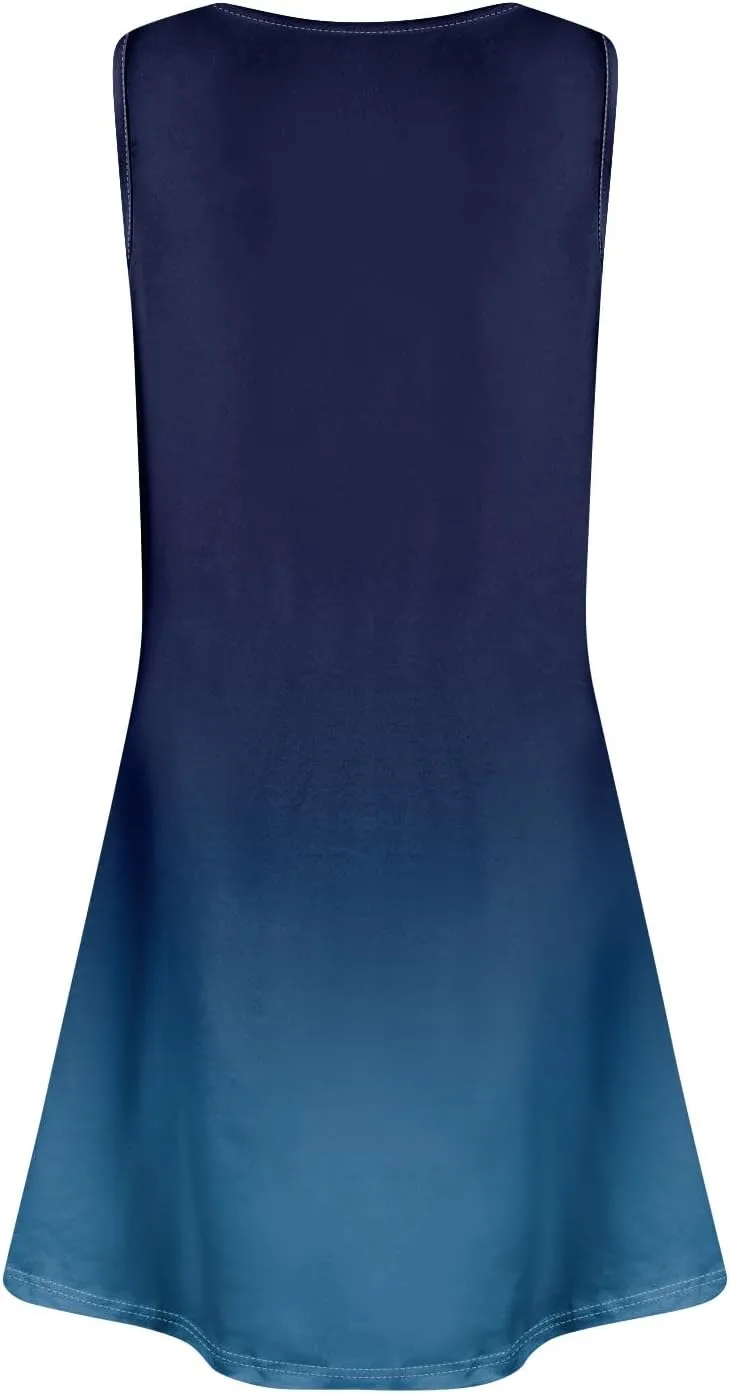 Summer Dresses for Women 2025 Casual Crewneck Sleeveless Sundresses Boho Tank Dress Beach Dresses with Pockets