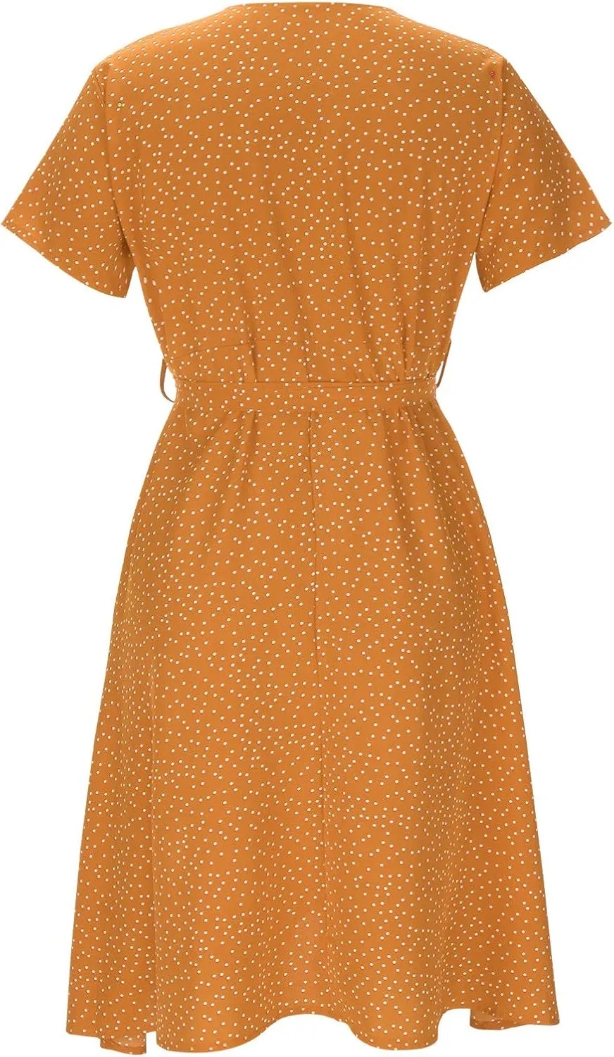 Summer Dresses for Women 2025 Plus Size Short Sleeve V Neck Polka Dot Print Midi Dress Casual Boho Beach Sundresses