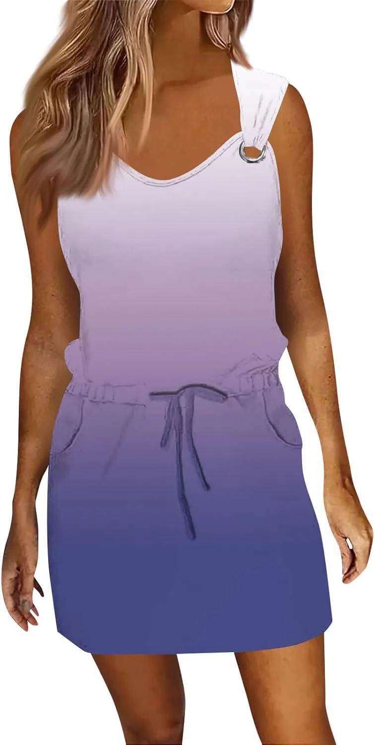 Summer Dresses for Women 2025 Sundresses Sleeveless Beach Casual Loose Tank Boho Sun Dresses.
