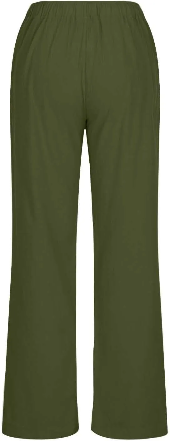 Summer Linen Pants for Women Trendy 2024 High Waist Wide Leg Lounge Trousers Beach Vacation Flowy Pants with Pockets